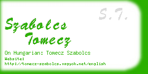 szabolcs tomecz business card